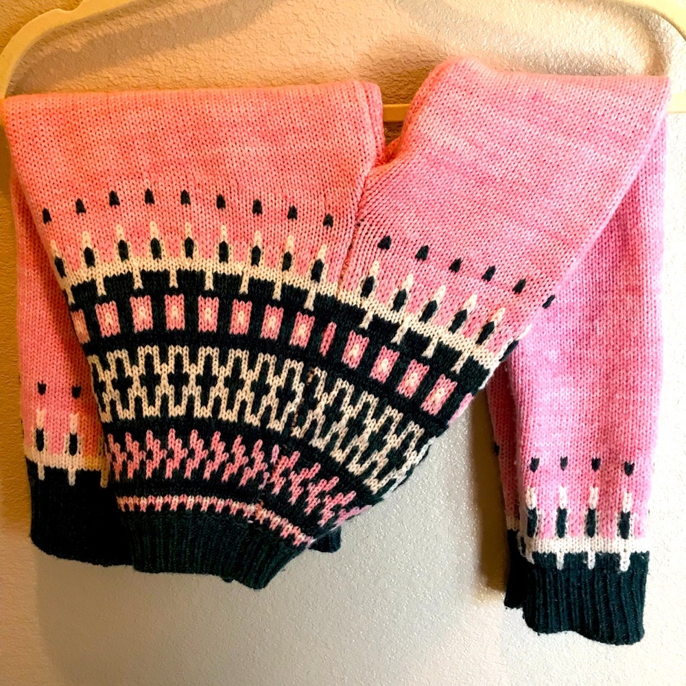 Women’s Pink Patterned Knit Sweater - Picture 5 of 5